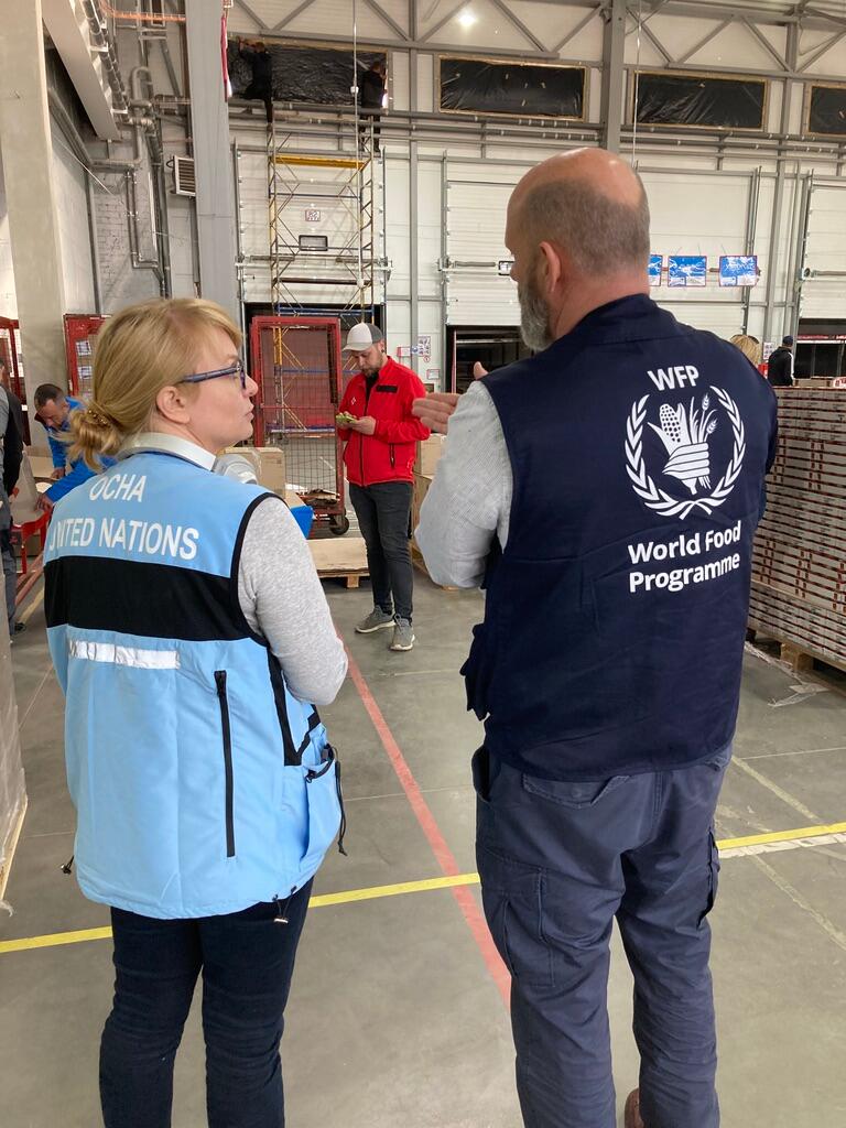 Hollingworth at WFP warehouse operations in Kharkiv