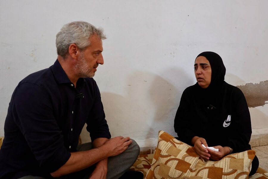 WFP with a family in Syria