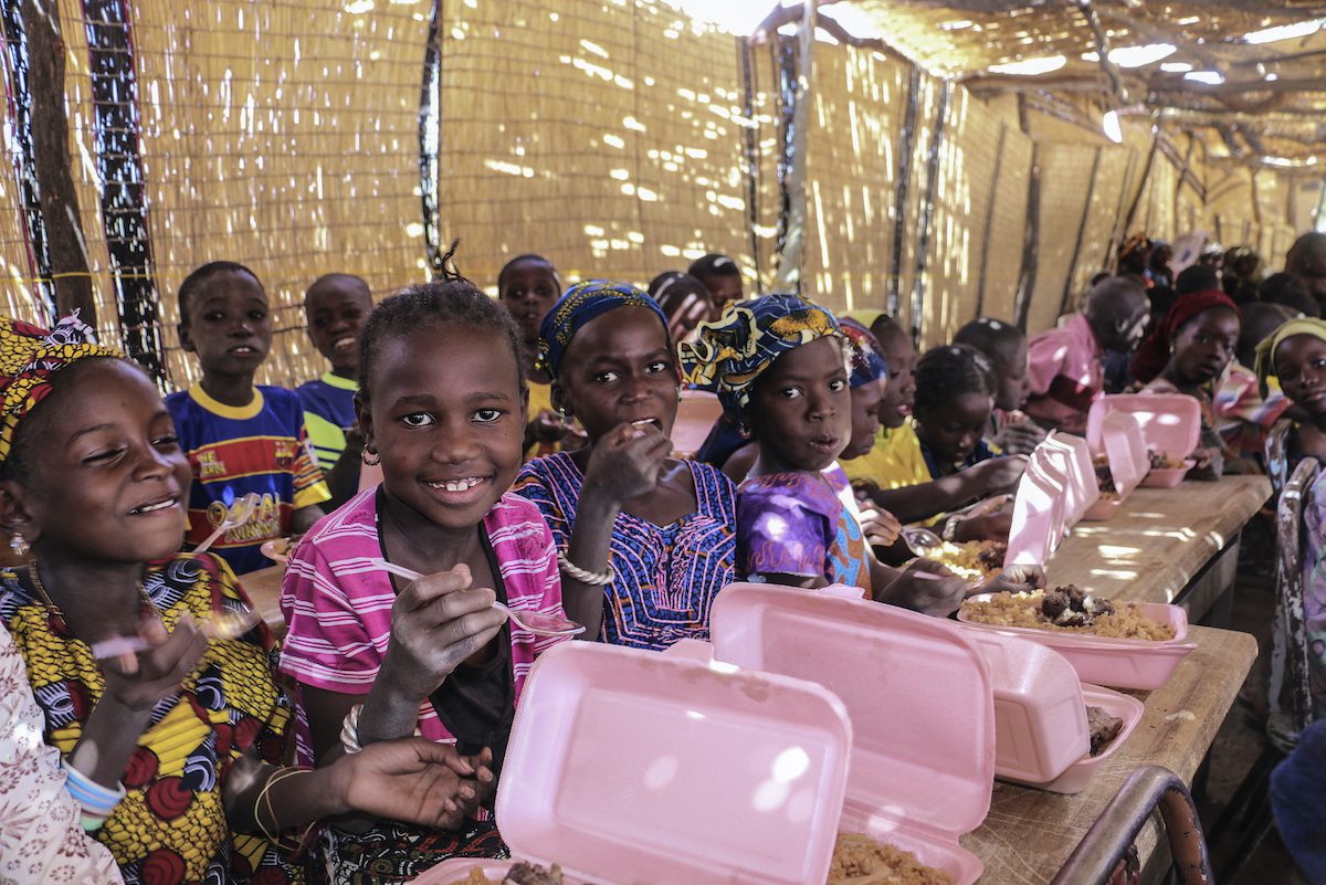 Burkina Faso, Dori, Sahel Region, 12 January 2017

WFP provides daily breakfast and lunch to school children in the Sahel region, giving take-home rations to girls to encourage gender equality in school attendance. School meals include fresh, locally-produced yogurt.

Photo: WFP/Simon Pierre Diouf