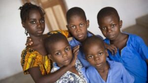 Children at the orphanage of Madame Gilberte Wadji in Bangui, Central African Republic