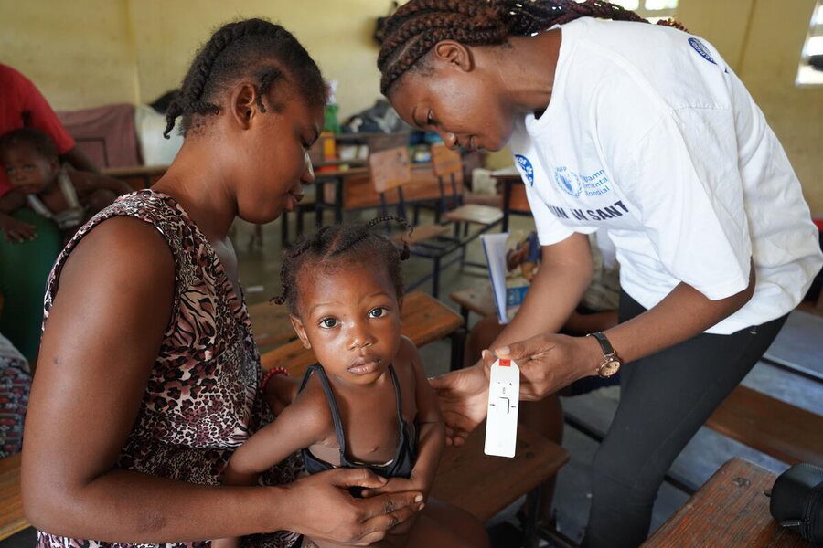 Child screened for malnutrition in Haiti