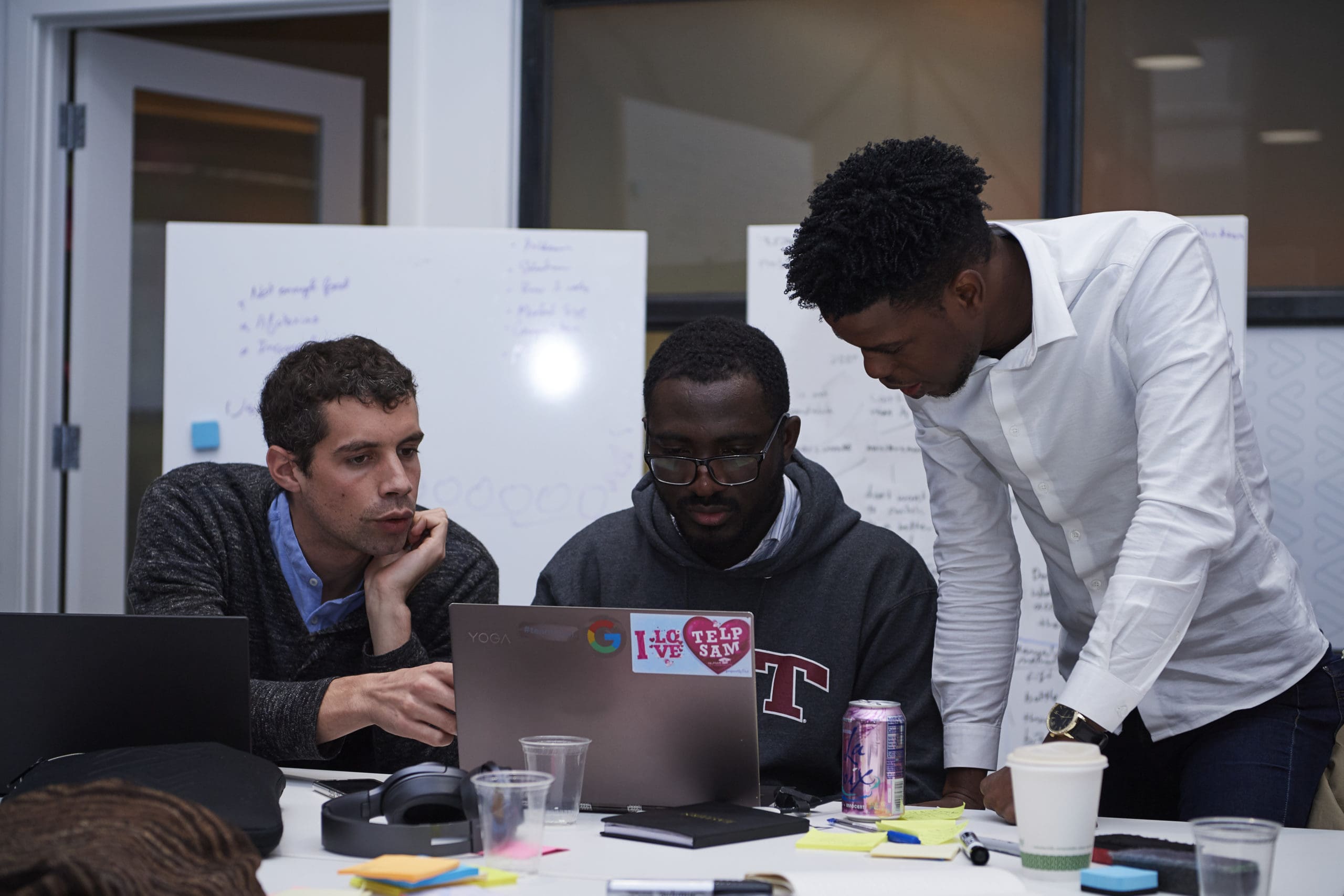 Team members of GrainMate, a startup from Ghana , ideate at recent Innovation Accelerator Bootcamp.