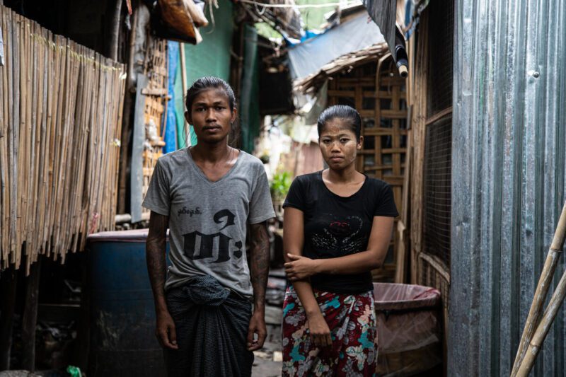 Family in Hlaing Thar Yar Township, Yangon