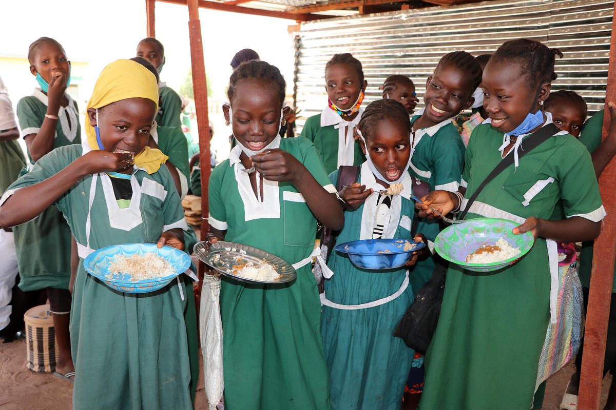 TBA

The minister of agriculture and WFP Country director visited medina lower basic school to witness the first school meals day since reopening of school after Covid-19 lockdown for several months