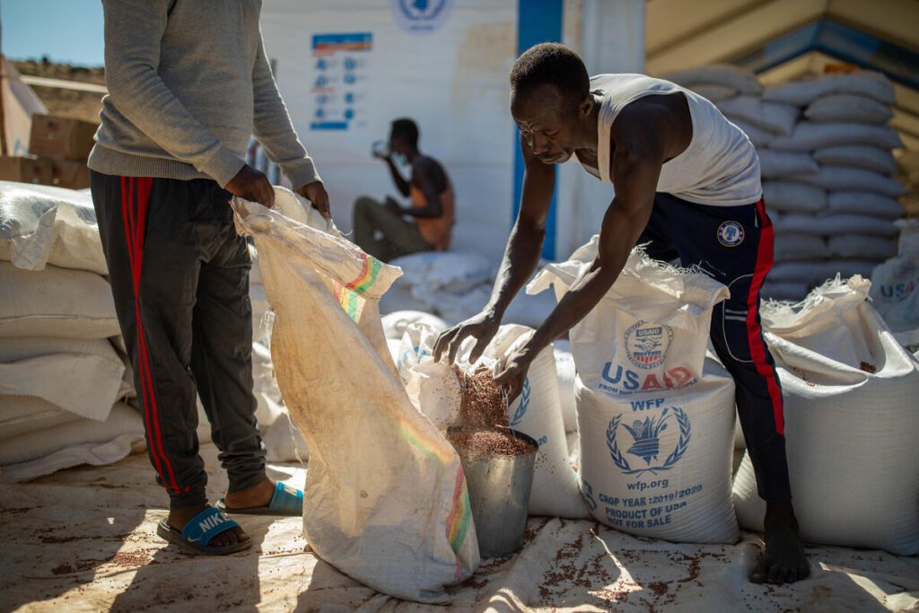Two mean transfer grains from bag to bag.