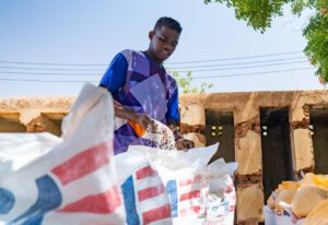 WFP food distribution site in Sudan