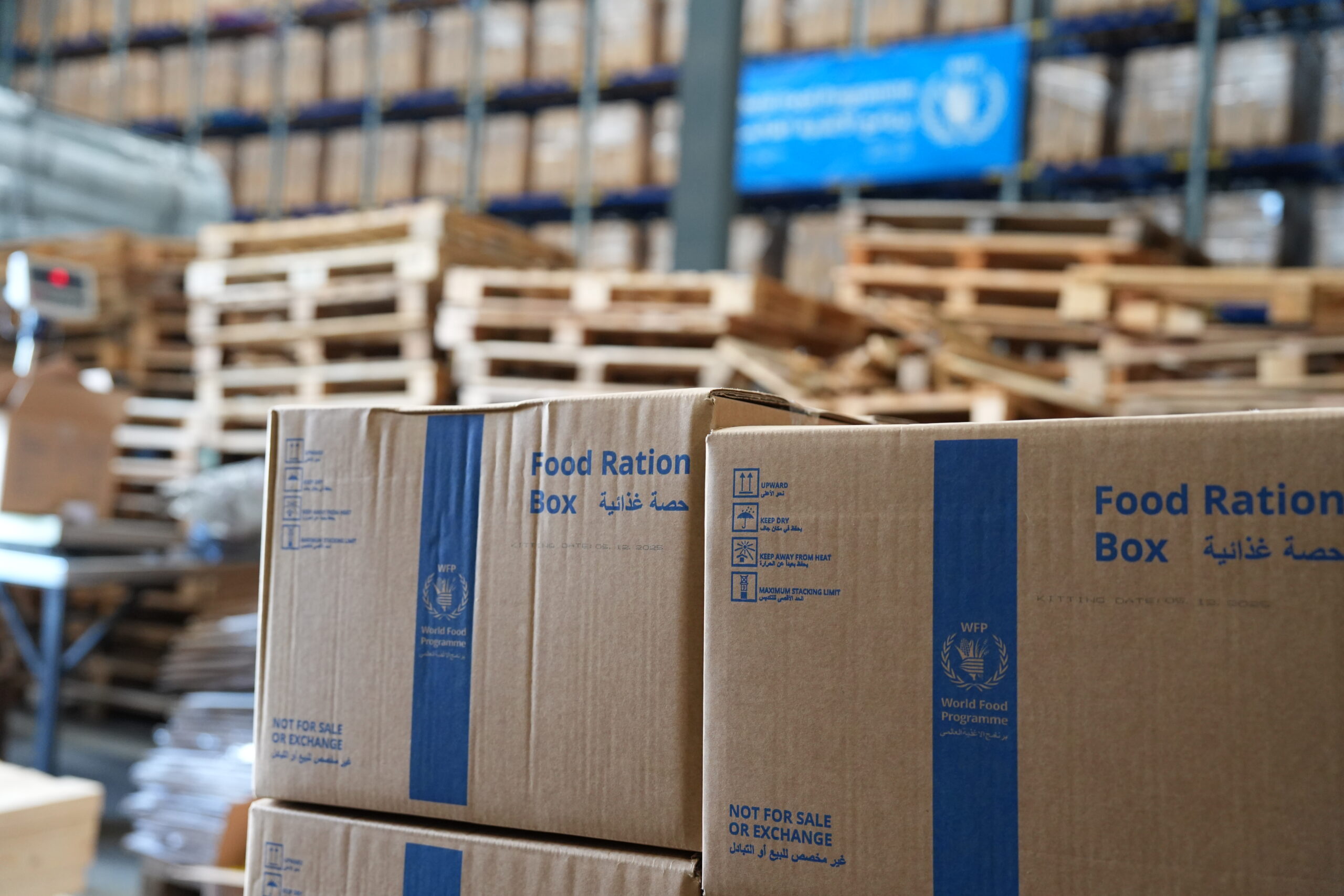 Arrival and storage of ECHO-donated ready-to-eat-food